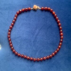 Genuine Carnelian Bead Choker